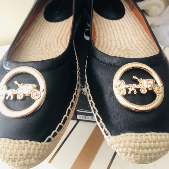 🎀 Coach Clara Leather Ballet Espadrille in Black - Picture 5 of 8